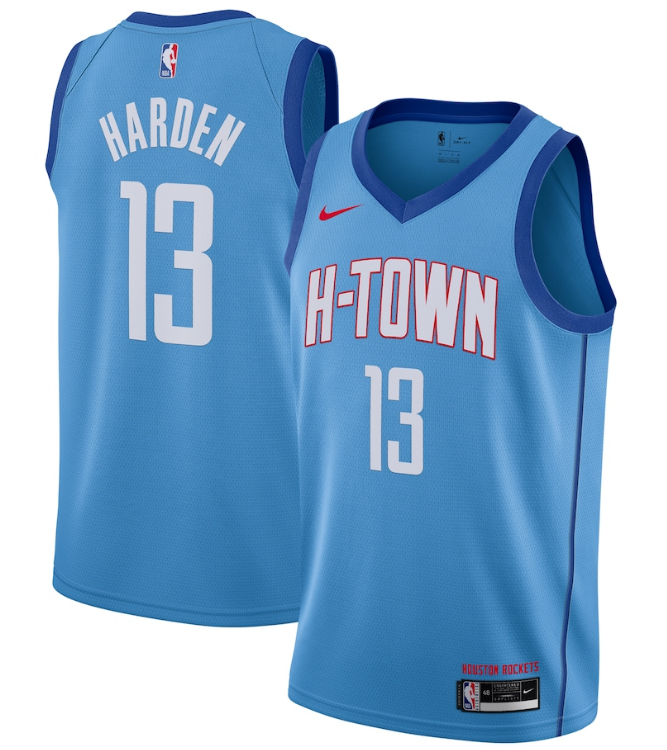 Men's Houston Rockets #13 James Harden 2020/21 Blue NBA City Edition Swingman Stitched Jersey